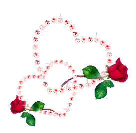 Gif animé coeurs et rose 